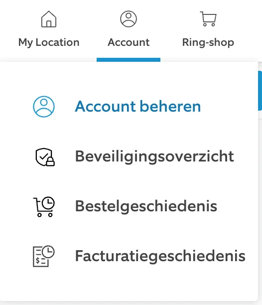 Ring abonnement - Account beheren