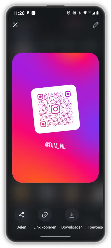 Profielkaart Instagram